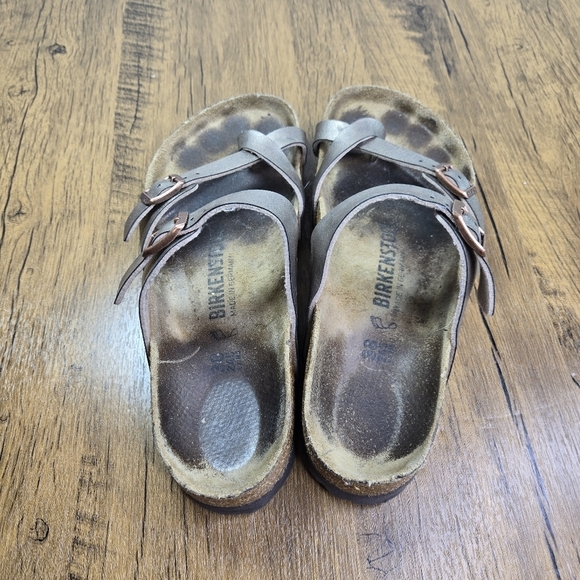 Birkenstock Mayari Gold Leather Sandals - Picture 6 of 13